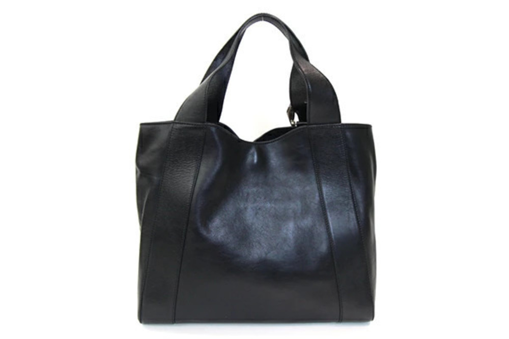 Gucci Shoulder Handbag Double Black Bag Leather Purse Tote Head Horse Black
